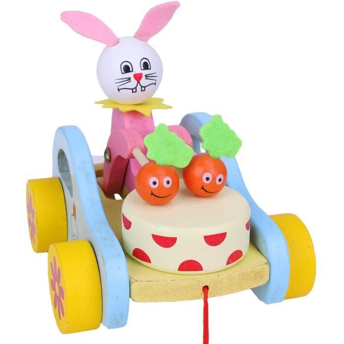 Jouets A Tirer Yjzq Jouets A Tirer En Bois Jouet Marcher Pour Bebe Tout Petit A Partie De 9 Mois Jeu Fille Lapin Garcon Cdiscount Jeux Jouets
