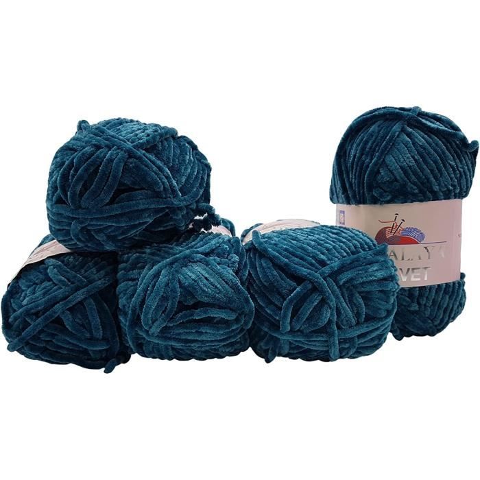 Himalaya Velvet Lot de 5 pelotes de laine à tricoter, en micro-polyester,  pour bébé (5 x 100 g) (bleu pétrole 90048)[125] - Cdiscount Beaux-Arts et  Loisirs créatifs