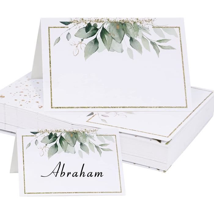60 Cartes Marque-Place Mariage Brun Kraft - Porte-Nom Table Baptême 9x10cm - Décoration Fêtes