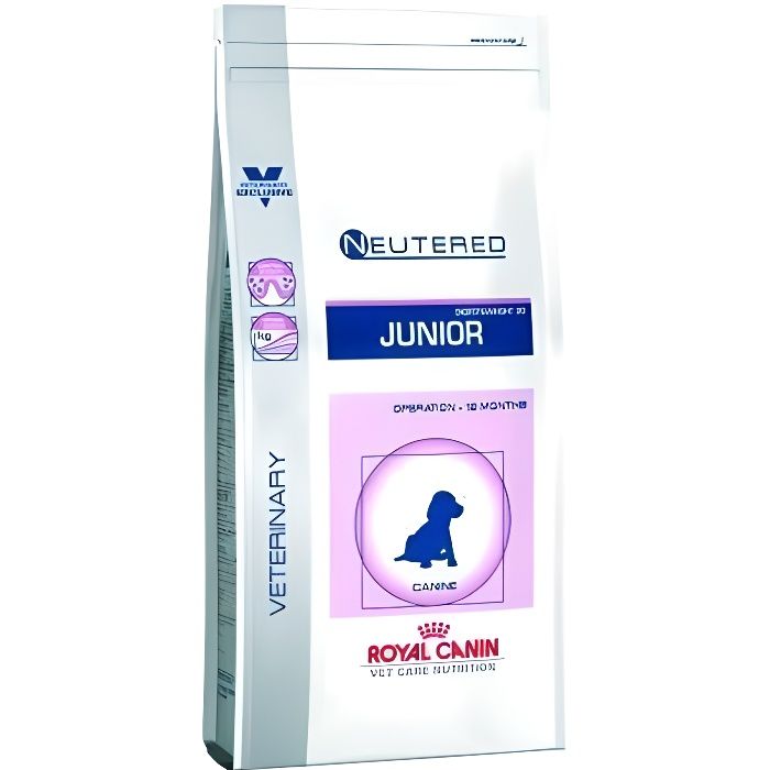 Meilleurs prix pour Royal Canin Vet Care Nutrition neutered chien junior(sterilise a 12mois) moyen (11a25kg) 10kg croq