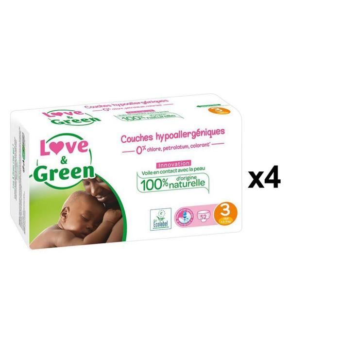 Love And Green Couches Bebe Hypoallergeniques 0 Taille 3 4 9 Kg 52 Couches X4 Cdiscount Puericulture Eveil Bebe Love And Green Couches Bebe Hypoallergeniques 0 Taille 3 4 9 Kg 52 Couches X4 Cdiscount Puericulture Eveil Bebe