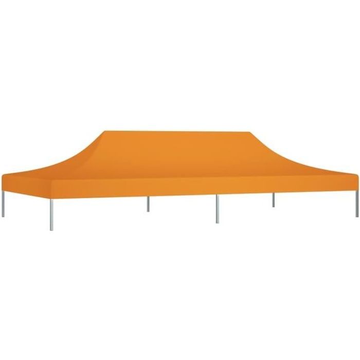 Toit de tente de réception - Toile de Tonnelle 6x3 m Orange 270 g/m² pour extérieur terrasse jardin patio