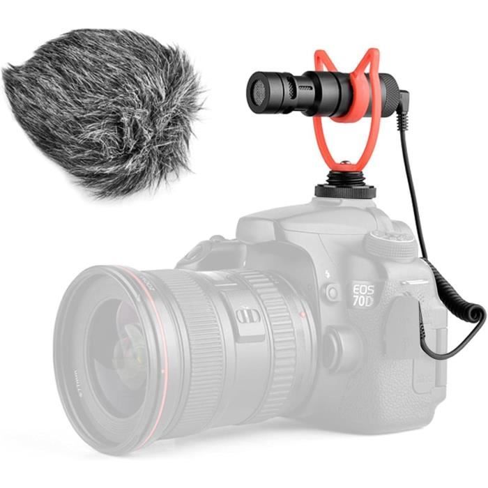 Microphone Vidéo Universel Avec Support Antichoc Rouge, MiniMicrophone
