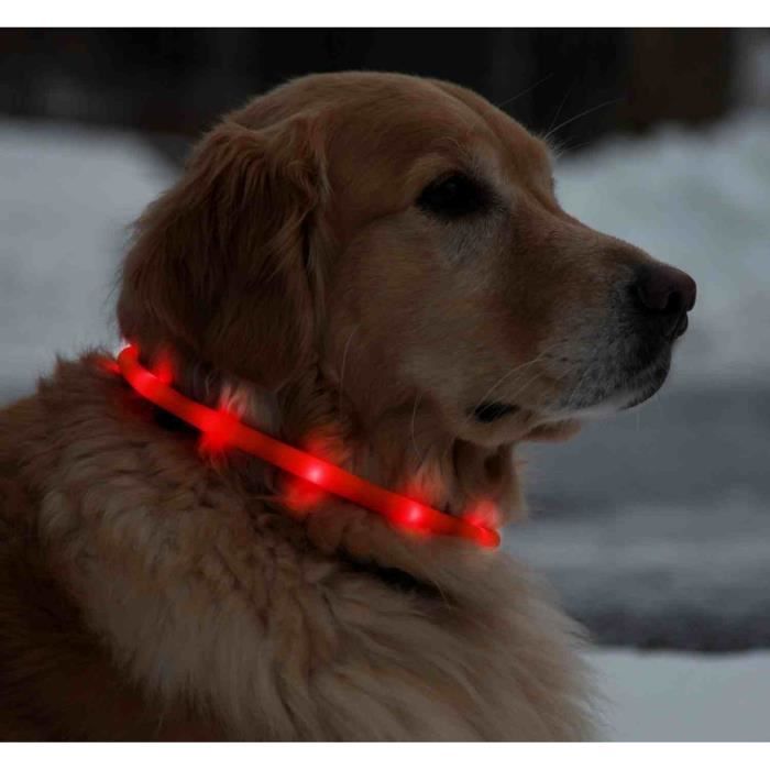 Collier Lumineux Led Pour Chiens 70 Cm Reglable Rouge Cdiscount Animalerie