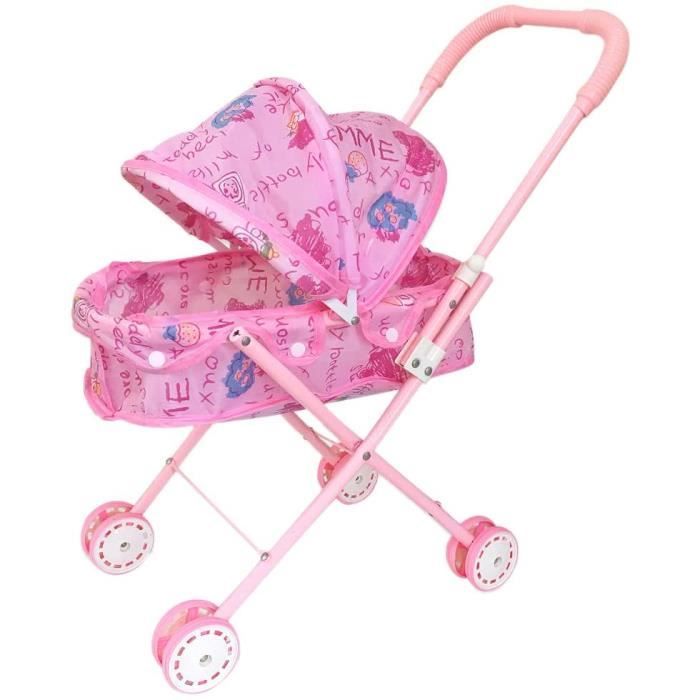 Poupee Pliable Poussette Avec Capuchon Adorable Poupee Pram Legere Rose Bebe Jouet Poussette Pour Enfants Bebe Tout Petits Decoratif Cdiscount Jeux Jouets