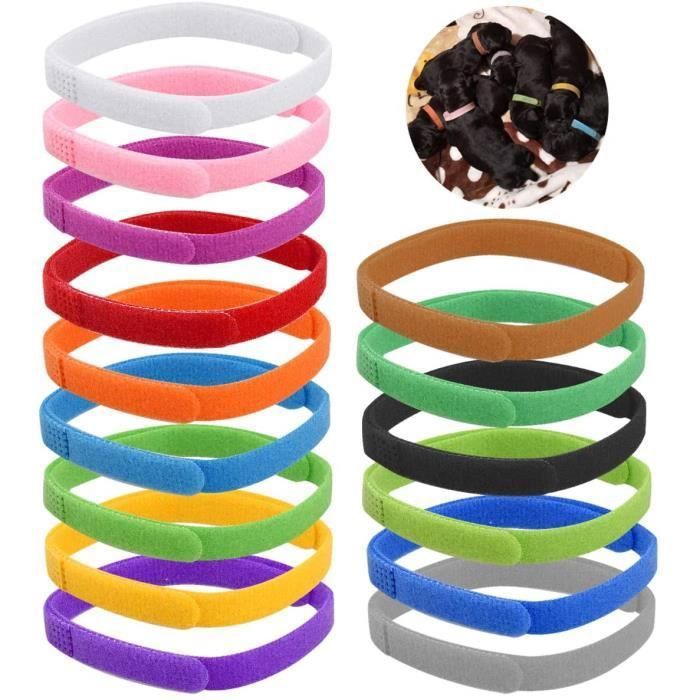 Comparer les prix de 15PCS Couleurs Assorties Collier d'identification pour Chiot Chaton, Collier Chiot Naissance Collier Chaton Naissance, Collier