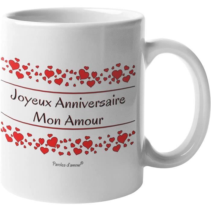 Idee Cadeau Pour Anniversaire Amour Anniversaire Amour Mug Original Joyeux Anniversaire Amour Avec Des Cœurs 1545 Cdiscount Puericulture Eveil Bebe