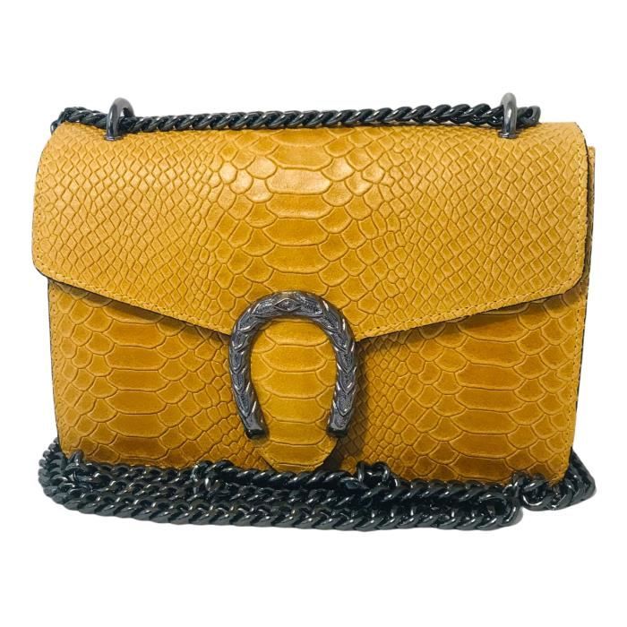 Sac python jaune new arrivals
