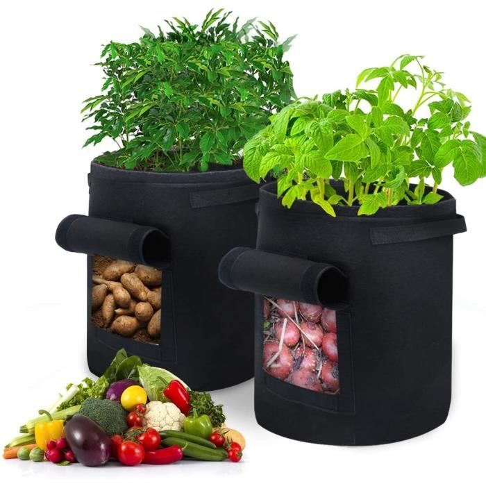 Sacs de culture de 4 à 10 gallons Poignées à sangle robuste Tissu non tissé 