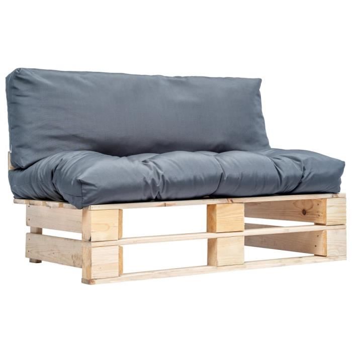 VIDAXL Canapé palette jardin - vue 2