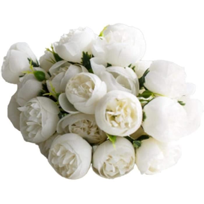 PLANTE ARTIFICIELLE Bouquet de fleurs artificielles 27 pivoines blanches  Accessoires photo pour la maison le salon le bureau l227 - Cdiscount Maison