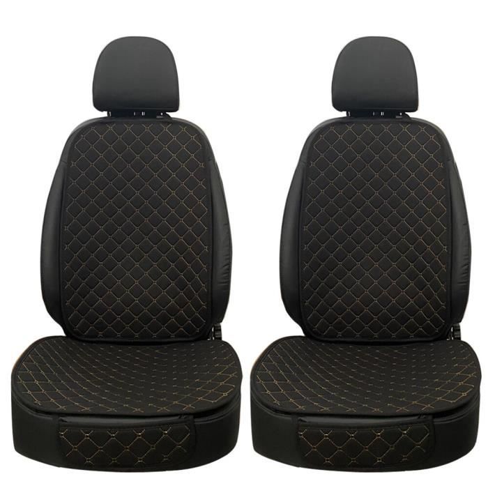 2 Front Black yellow -Housse de protection pour siège de voiture, grande  taille, en lin, coussin de siège avant ou arrière, respiran - Cdiscount Auto