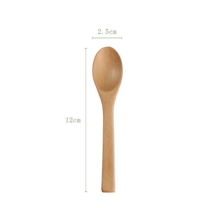 Lot De 6 Cuillères En Bois De Hêtre 23cm - Long Manche Pour Cuisine Et Service