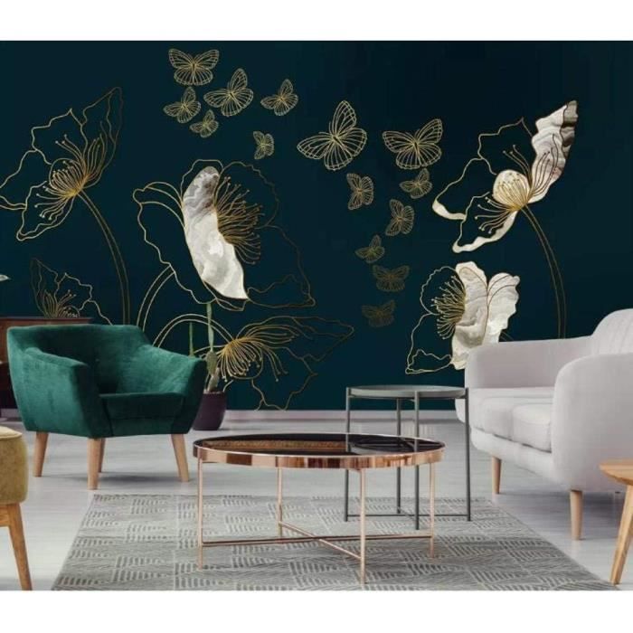 Tapisserie Murale 3D Fleurs Abstraites Lotus 150x200cm - Décoration Textile Chambre CEDNXOER
