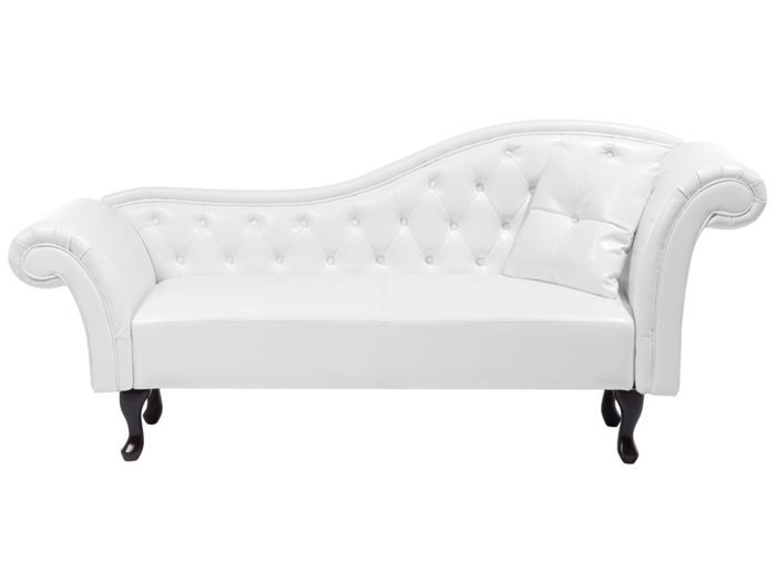 Méridienne Chesterfield blanche côté droit LATTES Méridienne Chesterfield blanche côté droit LATTES