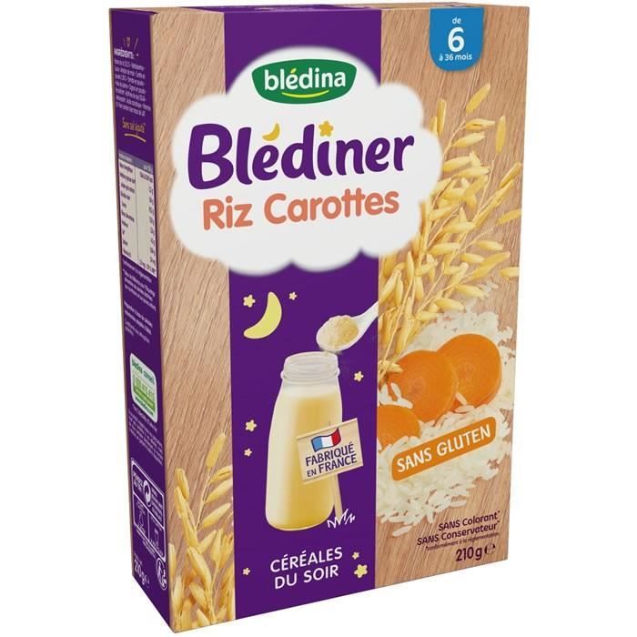 Lot De 3 Bledina Blediner Cereales En Poudre Riz Et Carottes Des 6 Mois 210 G Achat Vente Cereales Bebe Lot De 3 Bledina Blediner