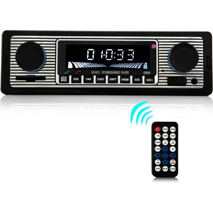 Autoradio 1 Din Bluetooth Avec USB, FM, AUX – 60W – Compatible MP3/WMA/FLAC – Télécommande Incluse