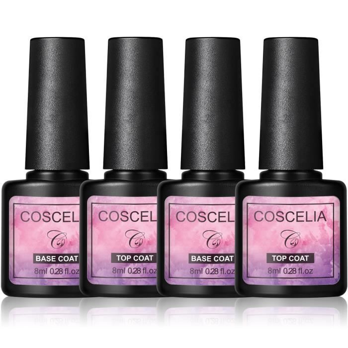 Vernis Semi-Permanent BONETLUXE Base Et Top Coat 15 Ml - Manucure Gel Longue Durée