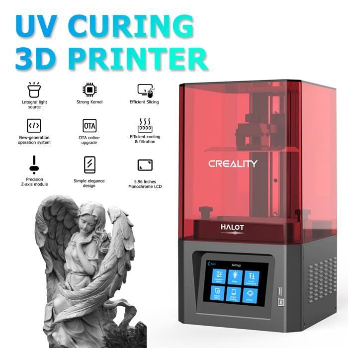 Creality 3D Halot-One Imprimante 3D en Résine UV Photopolymérisation,Taille  d'impression 127x80x160mm - Cdiscount Informatique