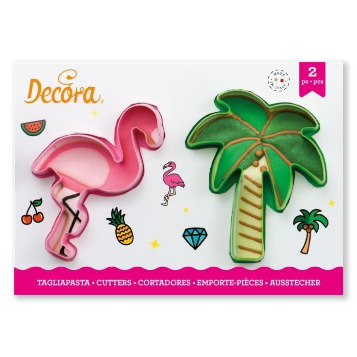 Ecusson Thermocollant Flamant Palmier Miami - Patch Brodé 5x5,3 Cm à Fer Ou Coudre