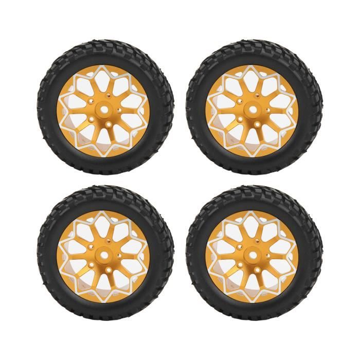 KEEDA Lot De 4 Roues Beadlock Métal 1/10 – Pneus 114 Mm – Jantes En Alliage – Pour SCX10, TRX-4, RC4WD – Rock Crawler