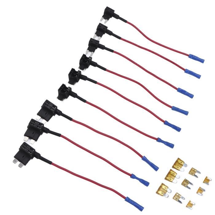 Kit De 2 Adaptateurs De Fusible Moyen Pour Voiture – Installation Facile, Pour Dashcam Et Circuits Additionnels