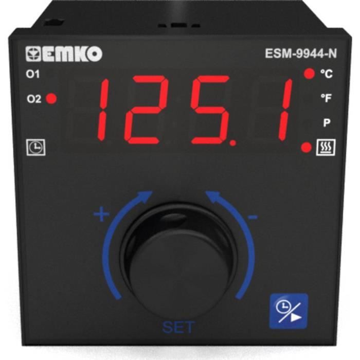 Régulateur de température Emko ESM-9944-N 2 points, P, PI, PD, PID Pt100, J, K, R, S -200 à 1700 °C Relais 7 A (L x l x