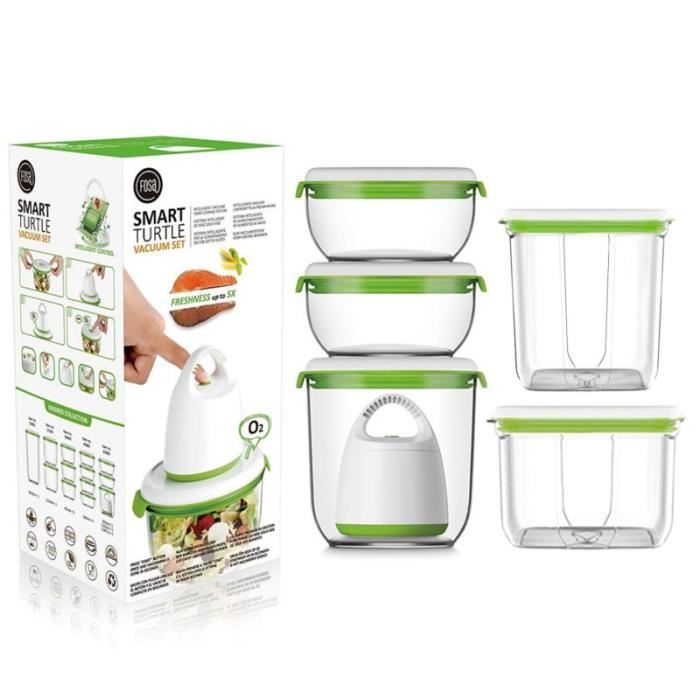 PACK FOSA Appareil sous vide + boite de conservation 2x600ml + 1x1350ml + 1x2300ml + 1x3450ml Transparent