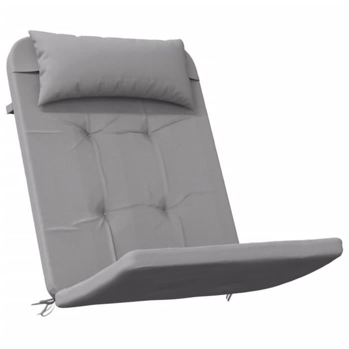 Lot De 2 Coussins Pour Chaise Adirondack Outsunny - Housse Anti-UV - Attaches Sécurisées - Gris