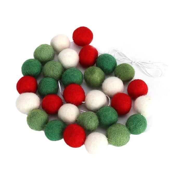 3 Guirlandes Pompons Feutre 2m - Décoration Chambre Enfant, Noël, Fête