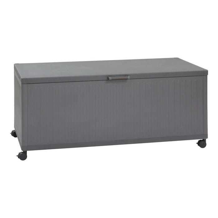 Coffre de rangement à roulettes EDENIO - Grande capacité 1070l - Acier galvanisé graphite - Hespéride