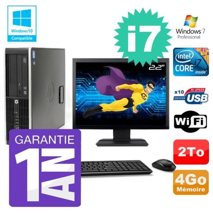 PC HP 8200 SFF Intel I7-2600 4Go Disque 2To Graveur Wifi W7 Ecran 22 Reconditionné - Hewlett-Packard reconditionné disponible sur Cdiscount Seconde Vie