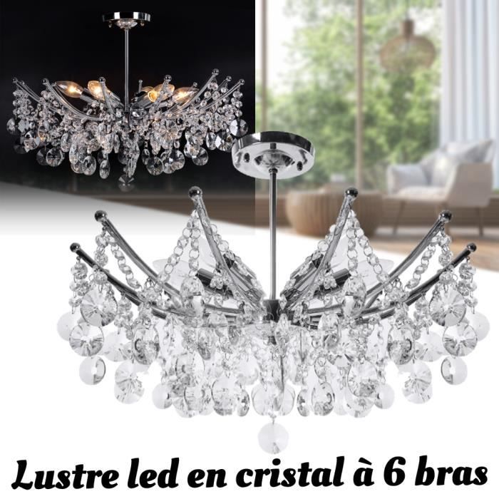 Lustre Bougie En Cristal Noir Pour Salon Chambre à Coucher, Style Européen