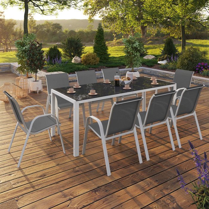 IDMARKET Salon jardin MADRID 190 cm - vue 2