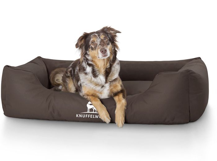 Comparer les prix de Knuffelwuff Finlay Lit, Panier, Coussin pour chien,  imperméable XL 105 x 75 x 25cm marron