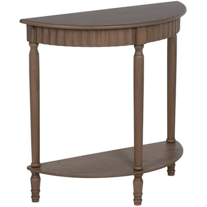 Meuble dentrée - LOLAHOME - Console semi-circulaire - Bois de pin - 2 tiroirs - Marron Meuble dentrée - LOLAHOME - Console semi-circulaire - Bois de pin - 2 tiroirs - Marron