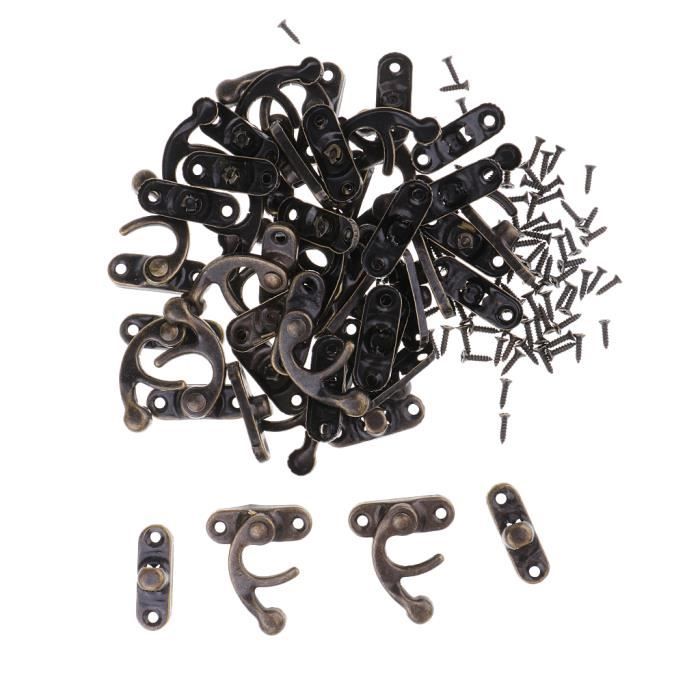 Lot De 30 Moraillons Rétro - Crochets Gauche Bronze Vert Pour Boîte à Bijoux