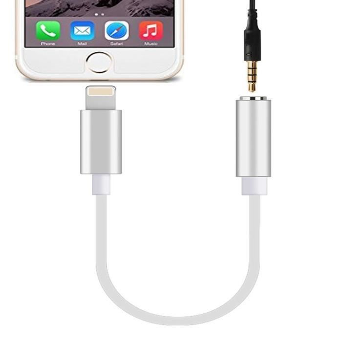 Adaptateur pour écouteurs pour iPhone 8/8Plus/7/7Plus, Lightning casque