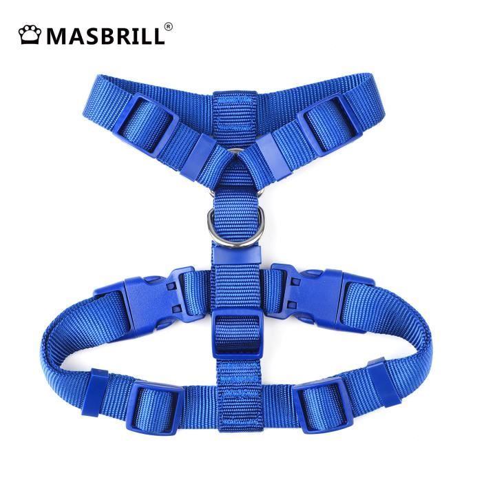 Comparer les prix de Harnais pour Chien - MASBRILL - H-Style - Réglable - Résistant - Bleu