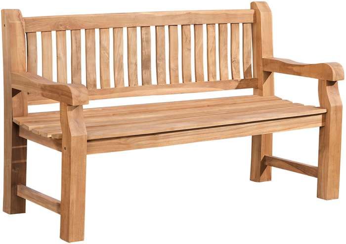 Banc de jardin en bois de teck JACKSON V2 - CLP - 120 cm - Nature - Résistant à toutes les saisons Banc de jardin en bois de teck JACKSON V2 - CLP - 120 cm - Nature - Résistant à toutes les saisons