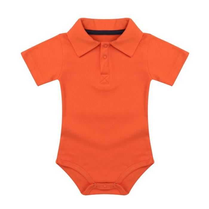 Body Bebe Garcon Manches Courtes Combinaison Romper Jumpsuit Costume Mariage Ceremonie 3 18 Mois Orange Orange Cdiscount Pret A Porter