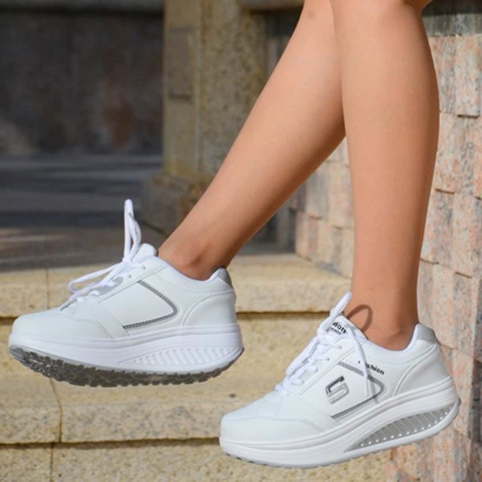 Nouveau Haut Épais à Lacets Baskets Running Sports Confortable Chaussures Femmes Tailles 3-8 