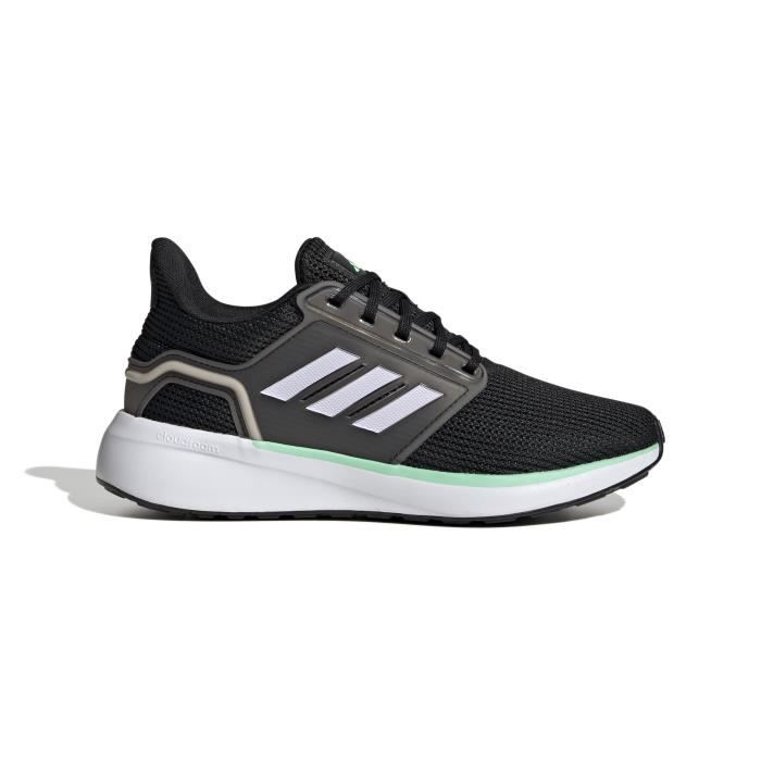 Chaussures de running femme adidas EQ19 noir semelle Cloudfoam materiaux recycles
