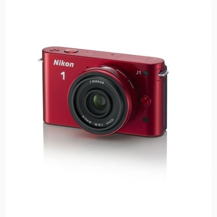 Appareil photo hybride NIKON 1 J1 ROUGE + 10mm