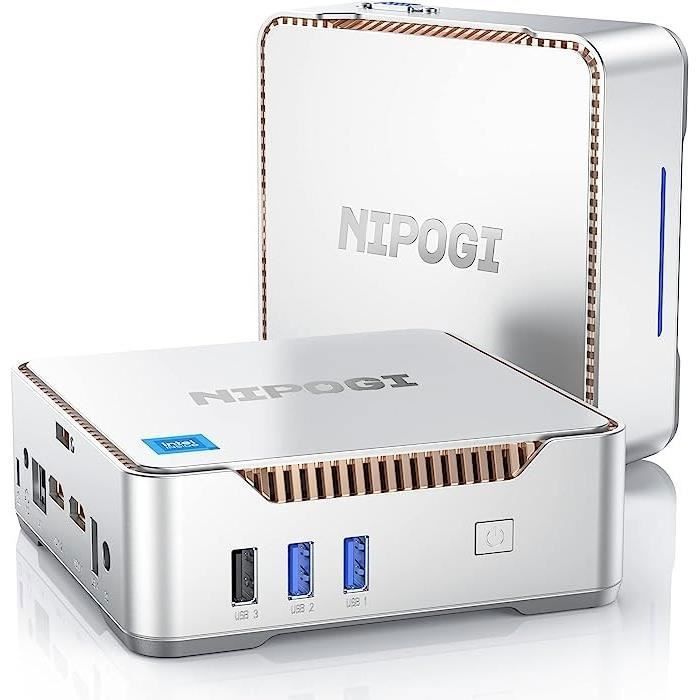 Mini PC NIPOGI GK3 Plus,Intel Alder Lake-N 95 ,16 Go de RAM 512 Go SSD M.2,  Windows 11,Gigabit Ethernet,4K UHD,BT 4.2 - Cdiscount Informatique