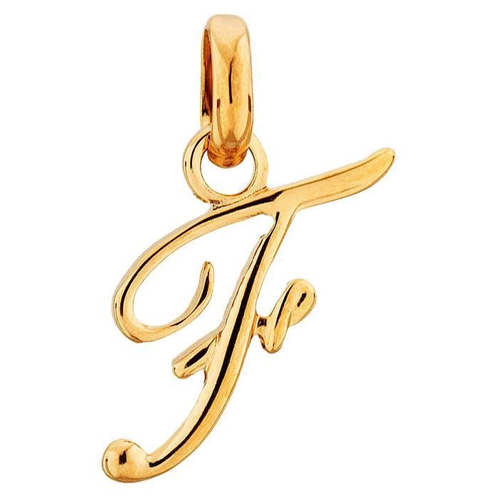 Pendentif Initiale Lettre "F" PLAQUE OR NEUF Pendentif Initiale Lettre "F" PLAQUE OR NEUF