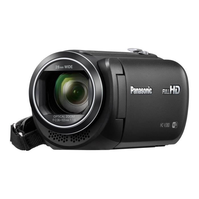 Caméscope PANASONIC HC-V380 - 1080p - 50 pi-s - 2.51 MP - 50x zoom optique - carte Flash - Wi-Fi