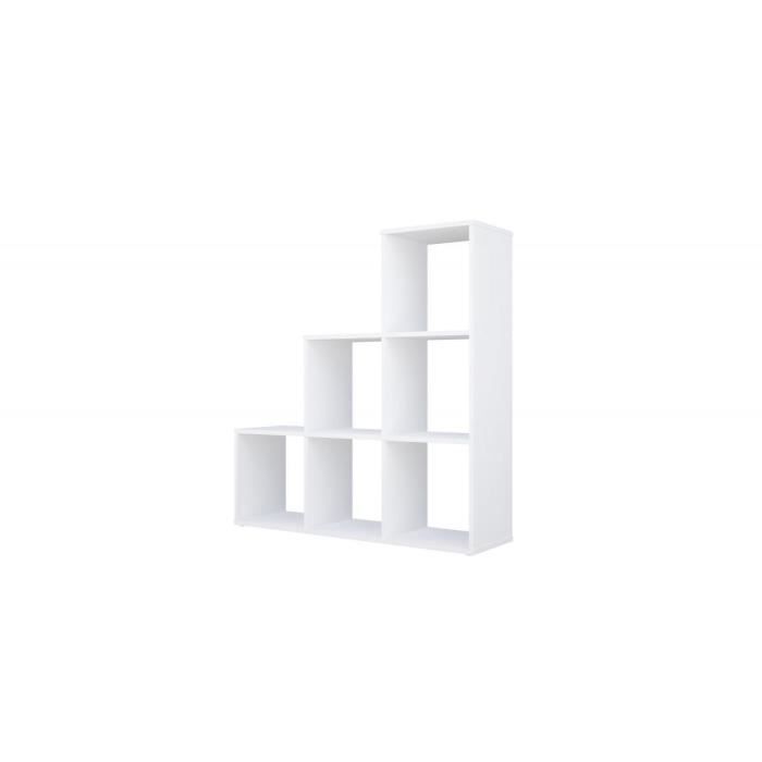 etagères bibliothèque séparateur de pièce escalier regal 6 cubes blanc - polini kids