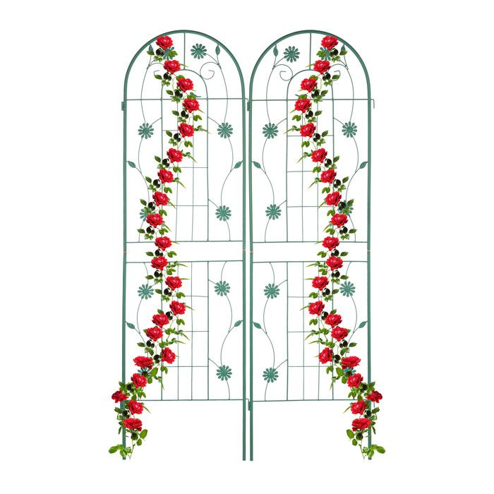 Relaxdays Lot 2 Tuteurs à Plantes Grimpantes 200x50cm Vert - Treillis Jardin Décoratif