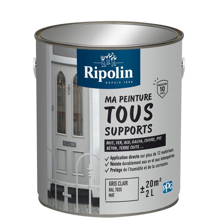 Peinture multi-supports - Gris clair - RAL 7035 - Mat